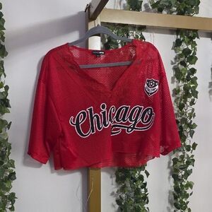 Chicago Red Mesh Women's Jersey Top